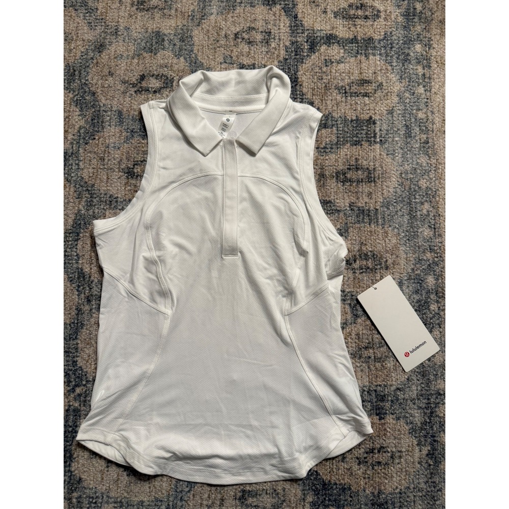 Lululemon Quick-Drying Sleeveless Polo Shirt White Size 4 NWT
